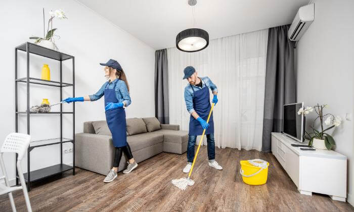 Professional cleaning team