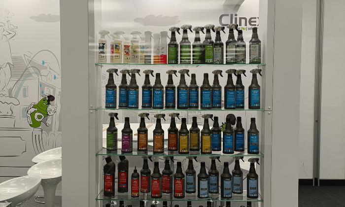 Clinex products in the display case